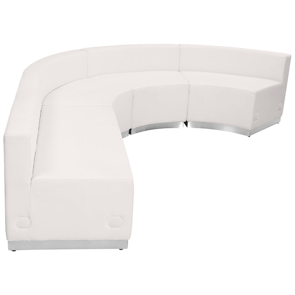 Alon Melrose White LeatherSoft Reception Configuration, 4 Pieces. Picture 6
