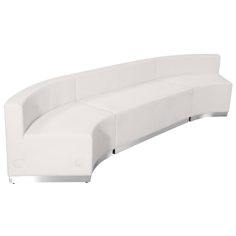 Alon Melrose White LeatherSoft Reception Configuration, 3 Pieces. Picture 1