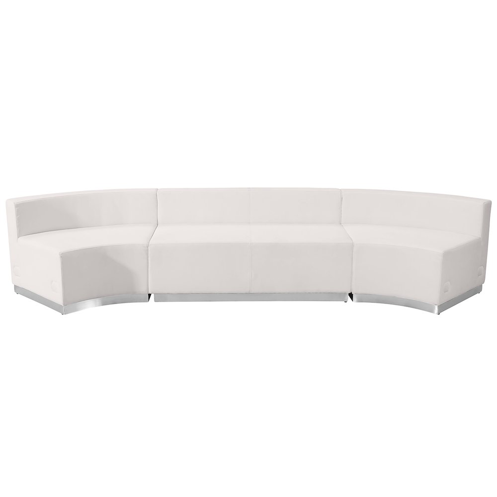 Alon Melrose White LeatherSoft Reception Configuration, 3 Pieces. Picture 6