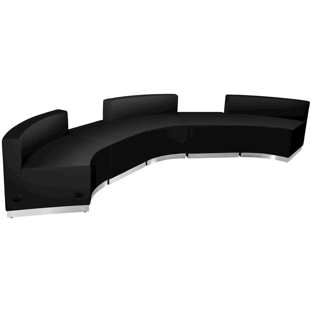Alon Black LeatherSoft Reception Configuration, 5 Pieces. Picture 1