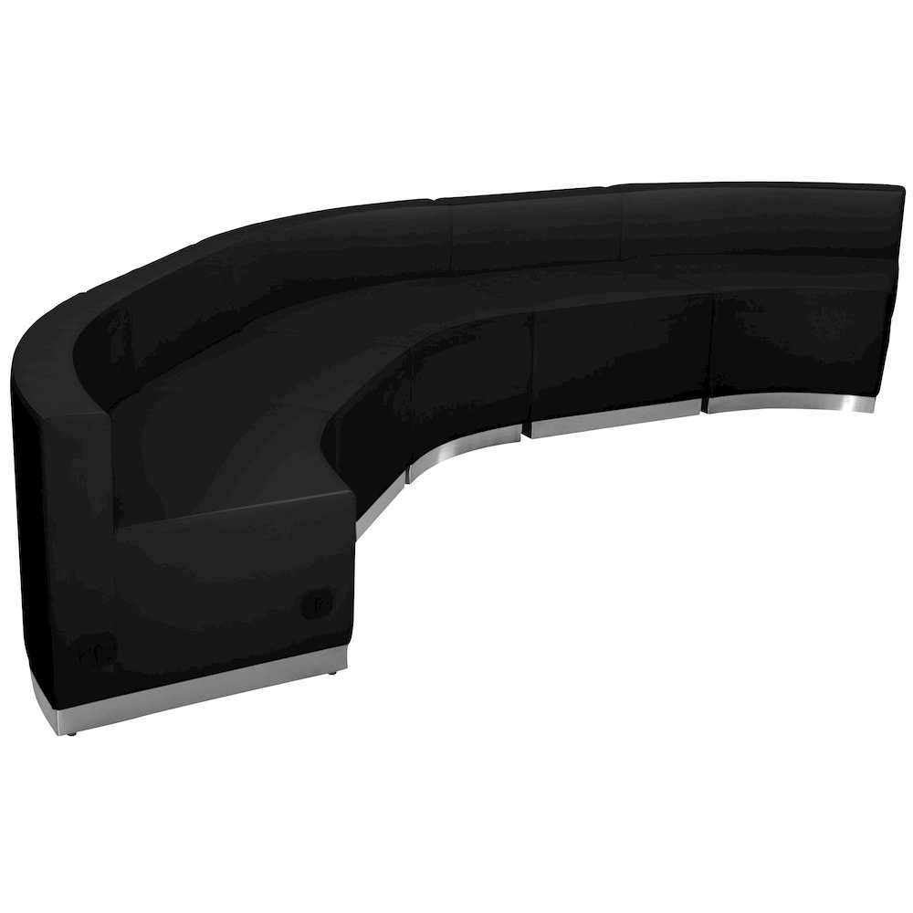 Alon Black LeatherSoft Reception Configuration, 5 Pieces. Picture 1