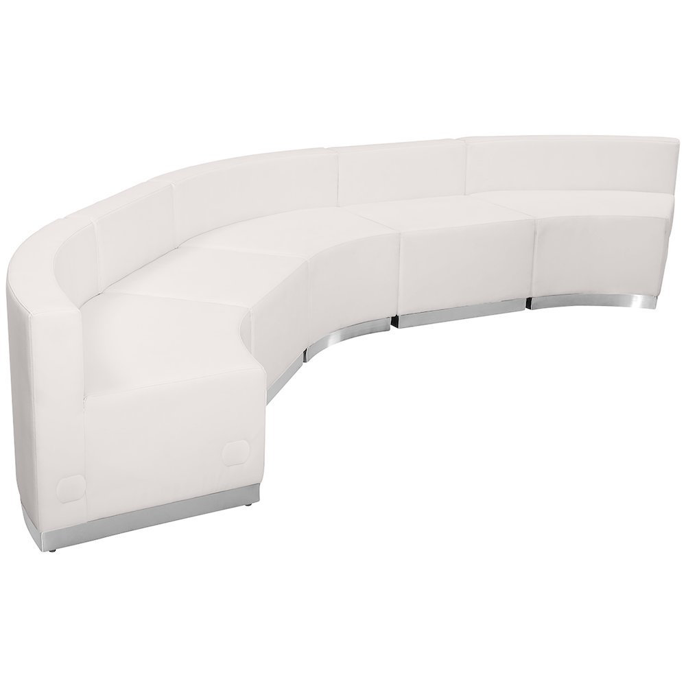 Alon Melrose White LeatherSoft Reception Configuration, 5 Pieces. Picture 1