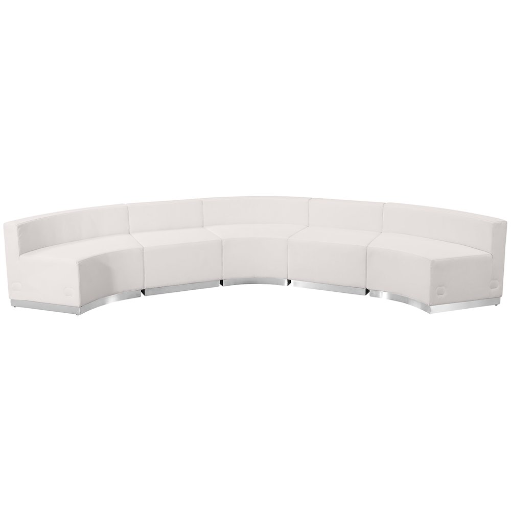 Alon Melrose White LeatherSoft Reception Configuration, 5 Pieces. Picture 6