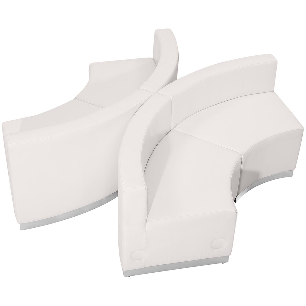 Alon Melrose White LeatherSoft Reception Configuration, 4 Pieces. Picture 1