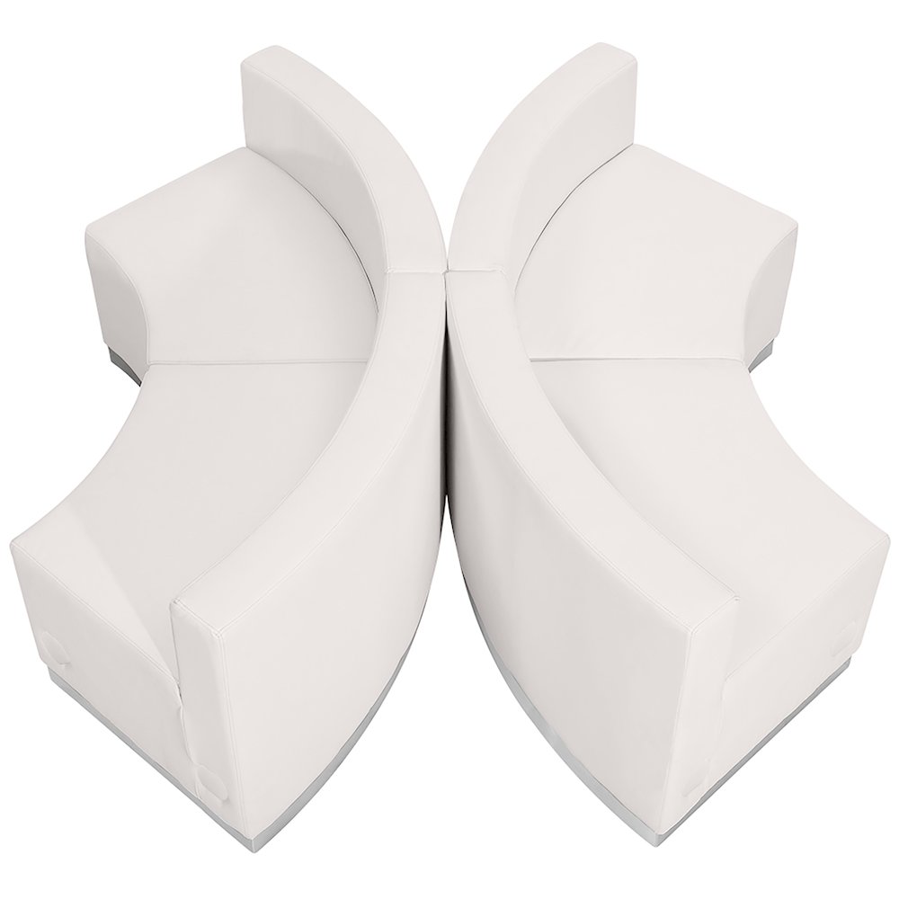 Alon Melrose White LeatherSoft Reception Configuration, 4 Pieces. Picture 4