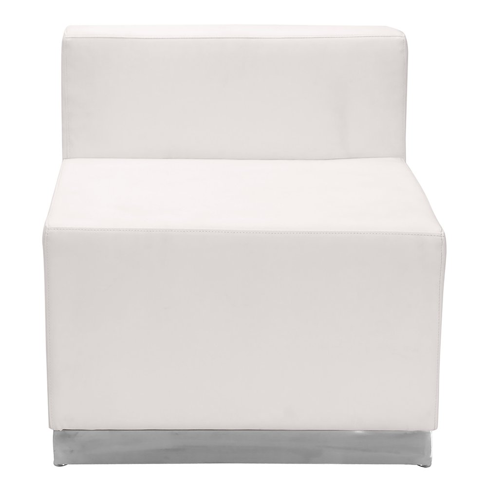 Alon Melrose White LeatherSoft Chair with Brushed Stainless Steel Base. Picture 5