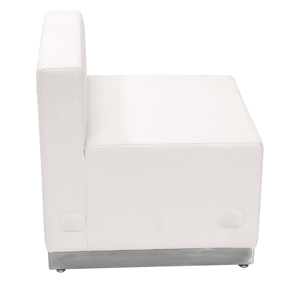 Alon Melrose White LeatherSoft Chair with Brushed Stainless Steel Base. Picture 4