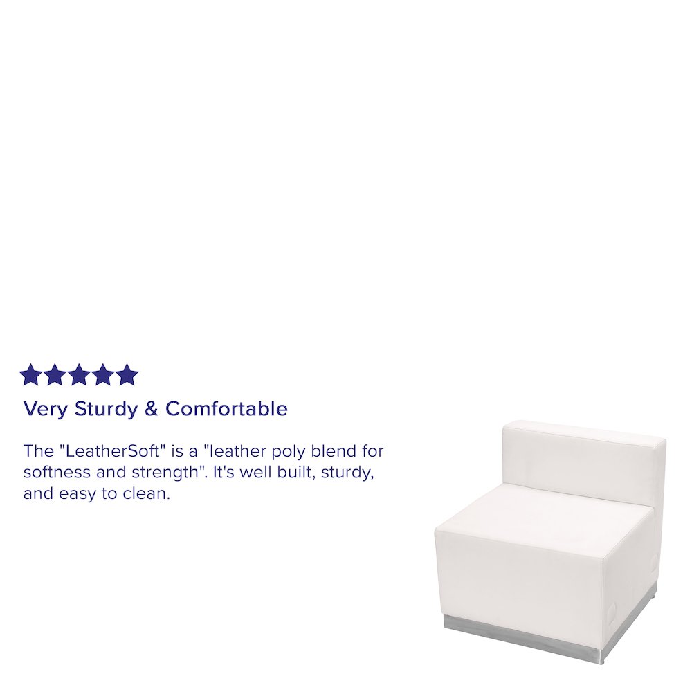 Alon Melrose White LeatherSoft Chair with Brushed Stainless Steel Base. Picture 3