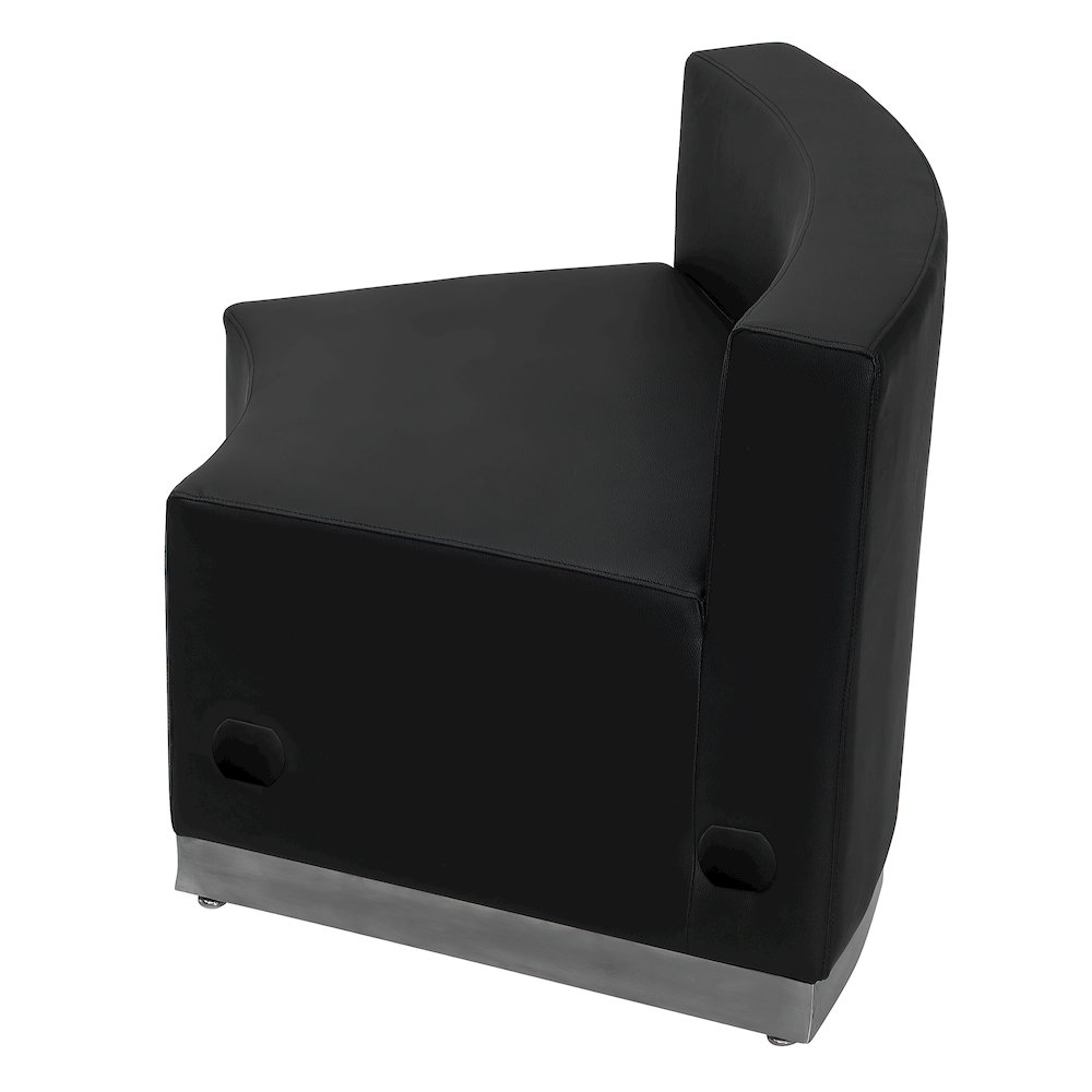 Alon Black LeatherSoft Concave Chair with Brushed Stainless Steel Base. Picture 4