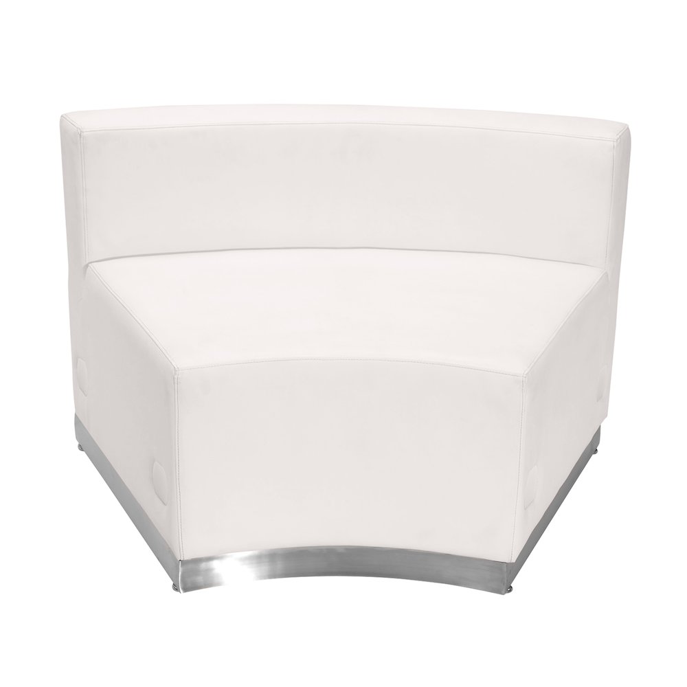 Alon Melrose White LeatherSoft Concave Chair with Brushed Stainless Steel Base. Picture 1