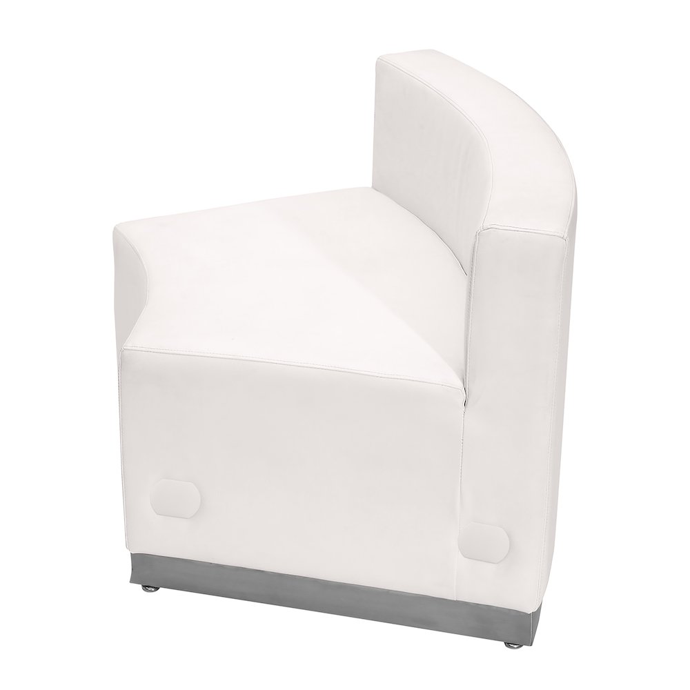 Alon Melrose White LeatherSoft Concave Chair with Brushed Stainless Steel Base. Picture 4