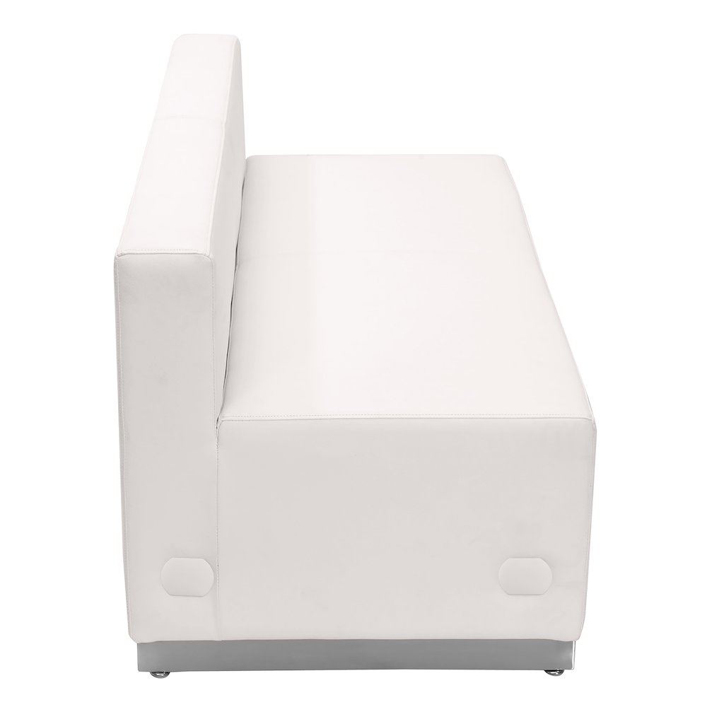 Alon Melrose White LeatherSoft Loveseat with Brushed Stainless Steel Base. Picture 5