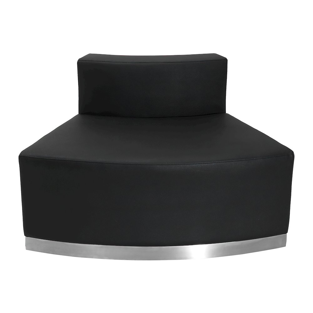 Alon Black LeatherSoft Convex Chair with Brushed Stainless Steel Base. Picture 1
