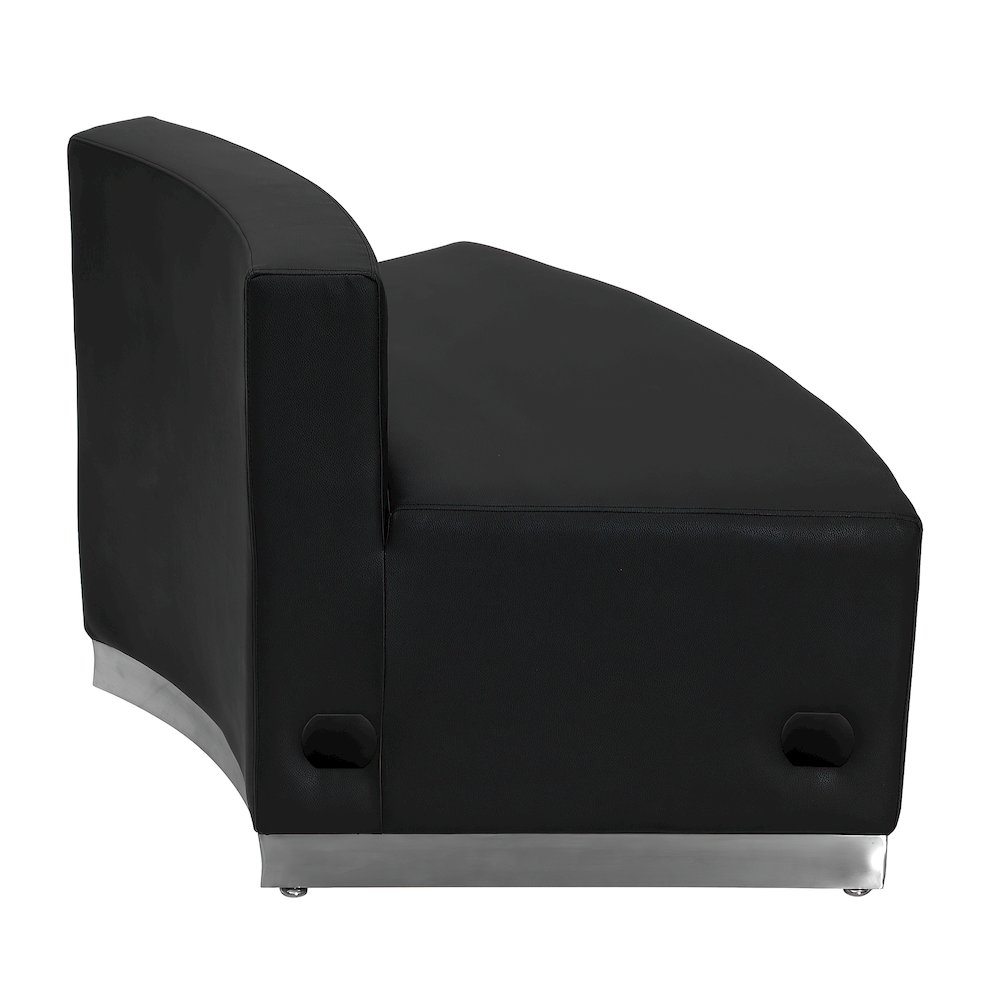 Alon Black LeatherSoft Convex Chair with Brushed Stainless Steel Base. Picture 3