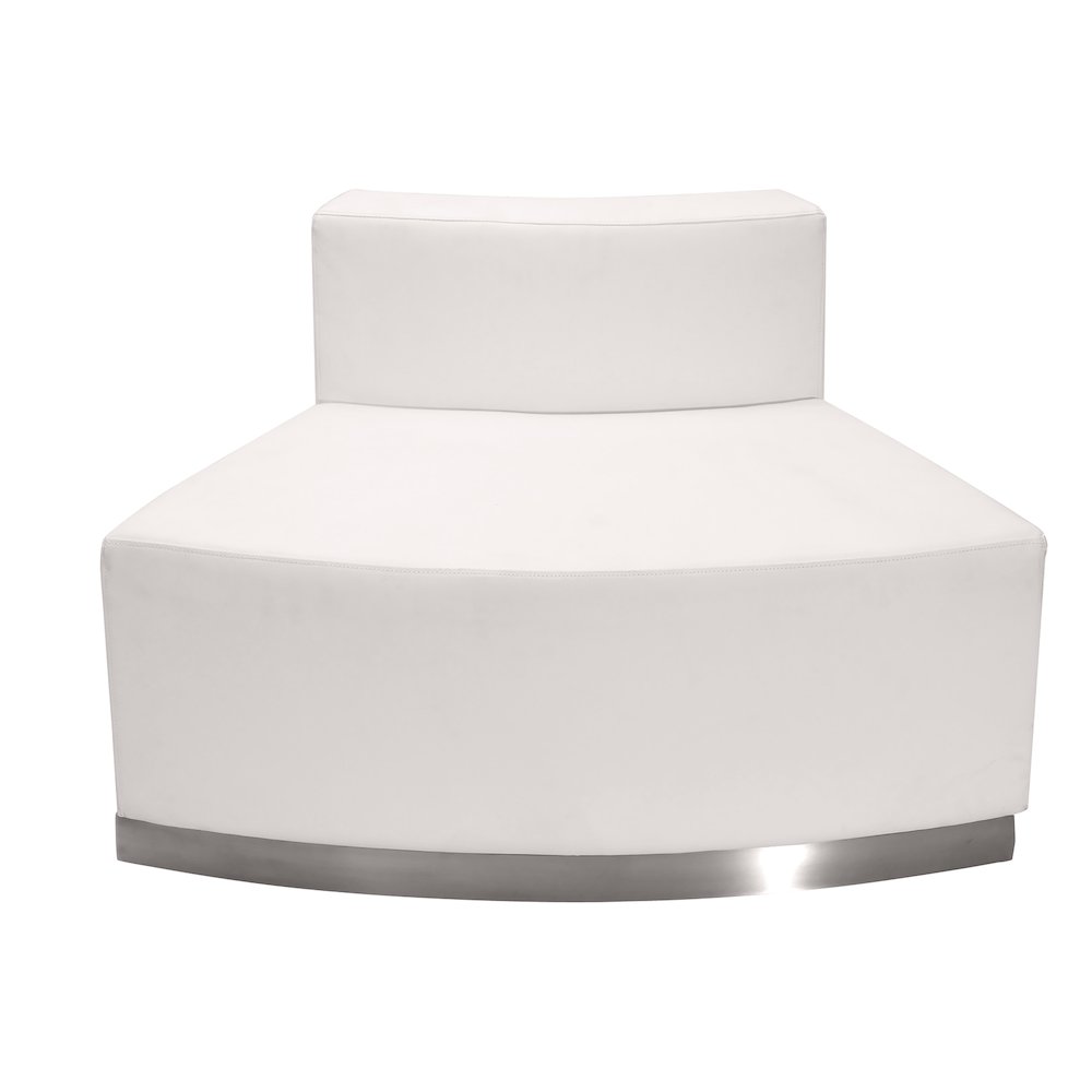 Alon Melrose White LeatherSoft Convex Chair with Brushed Stainless Steel Base. Picture 1