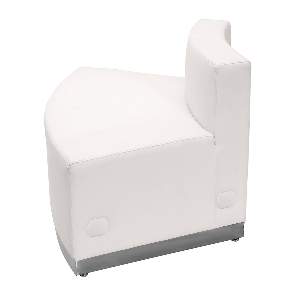 Alon Melrose White LeatherSoft Convex Chair with Brushed Stainless Steel Base. Picture 4