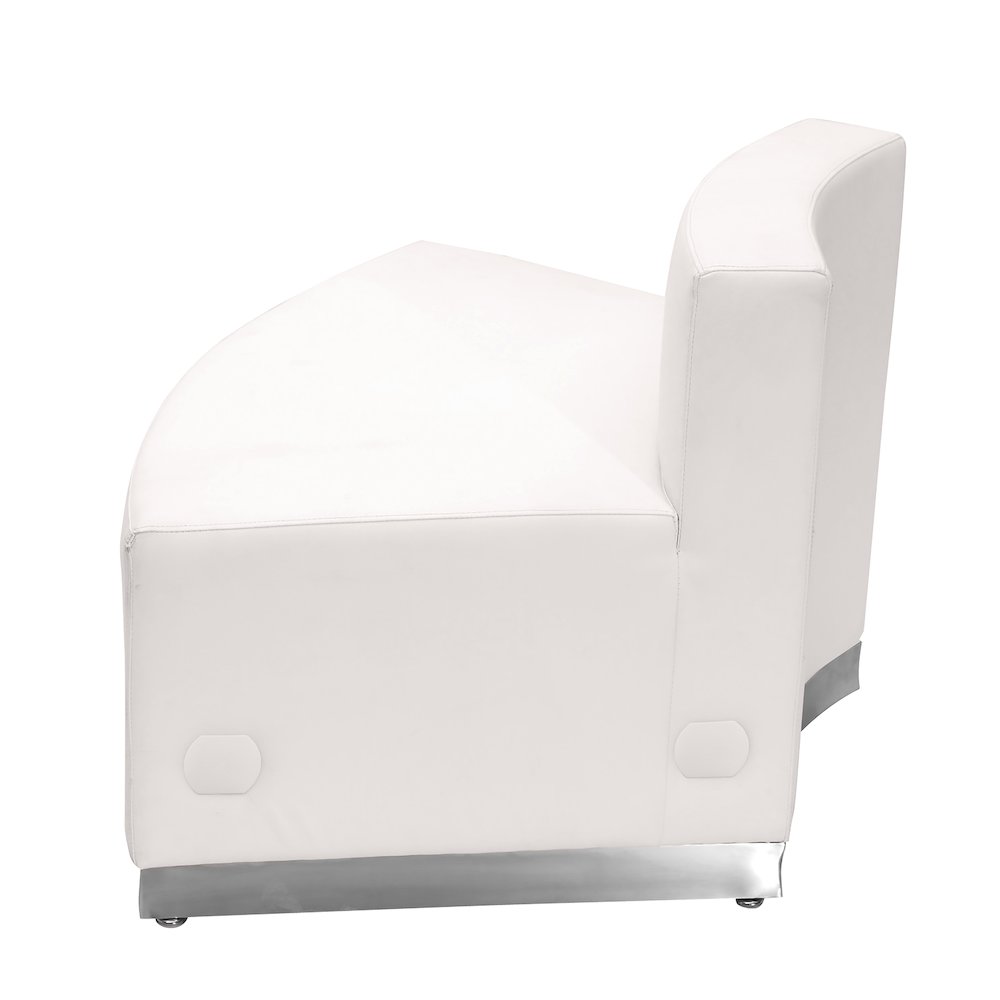 Alon Melrose White LeatherSoft Convex Chair with Brushed Stainless Steel Base. Picture 5