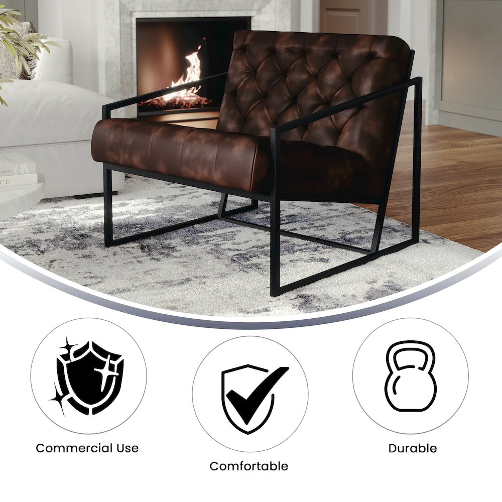 Madison Bomber Jacket LeatherSoft Tufted Lounge Chair. Picture 6