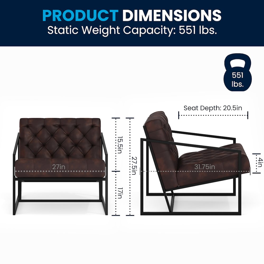 Madison Bomber Jacket LeatherSoft Tufted Lounge Chair. Picture 8