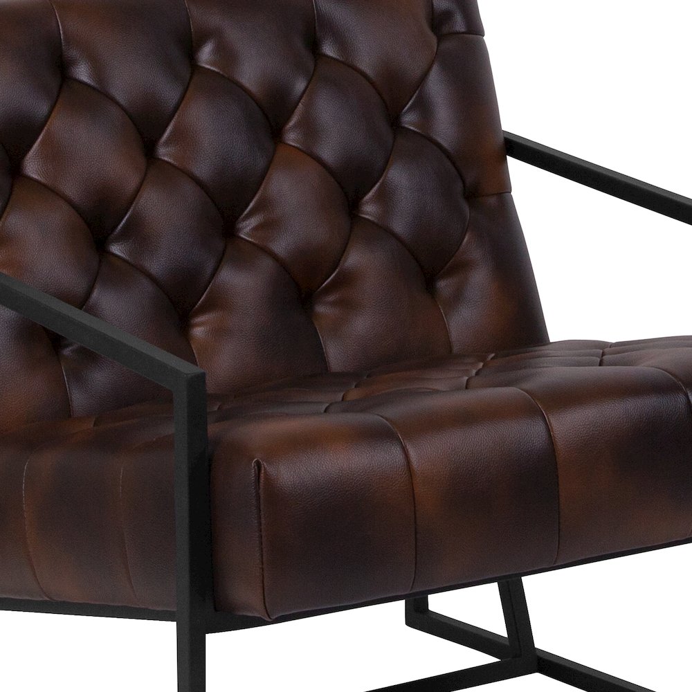 Madison Bomber Jacket LeatherSoft Tufted Lounge Chair. Picture 12