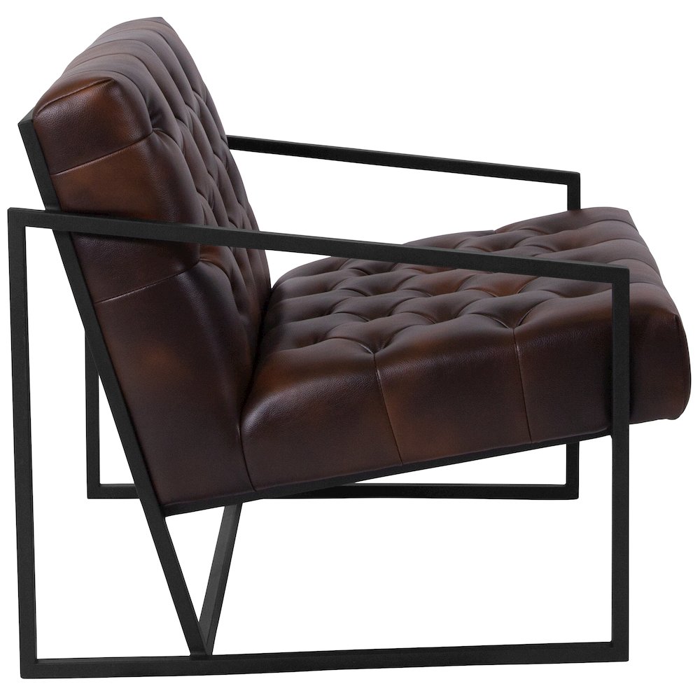Madison Bomber Jacket LeatherSoft Tufted Lounge Chair. Picture 13