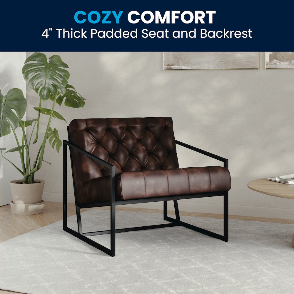 Madison Bomber Jacket LeatherSoft Tufted Lounge Chair. Picture 9