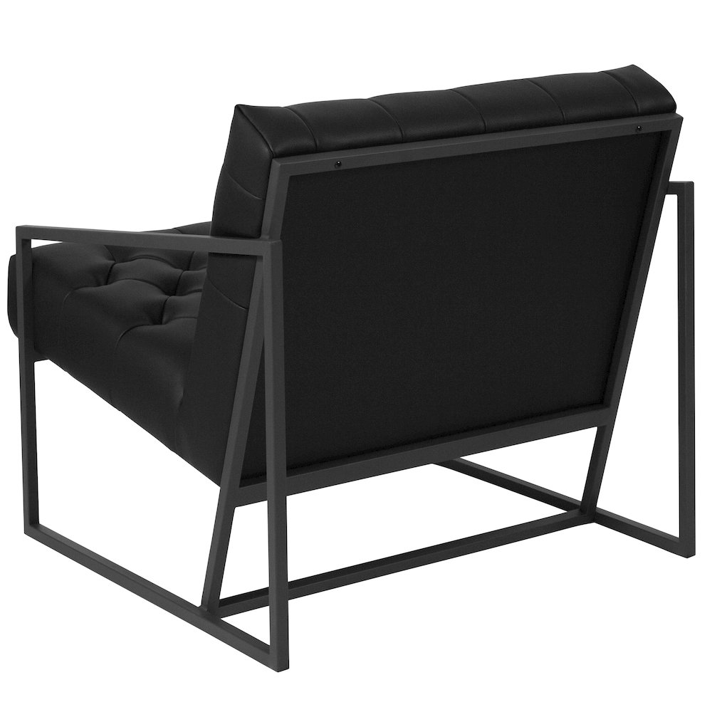 Madison Black LeatherSoft Tufted Lounge Chair. Picture 4