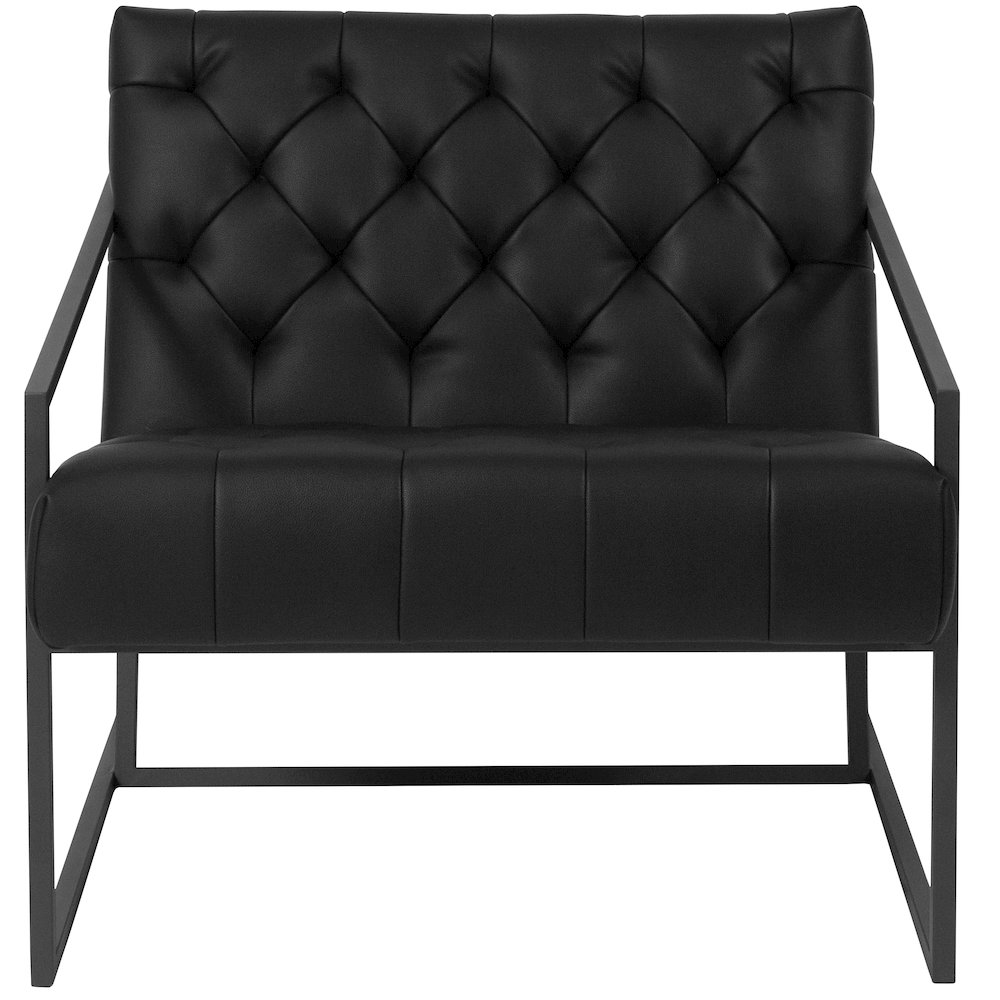 Madison Black LeatherSoft Tufted Lounge Chair. Picture 6