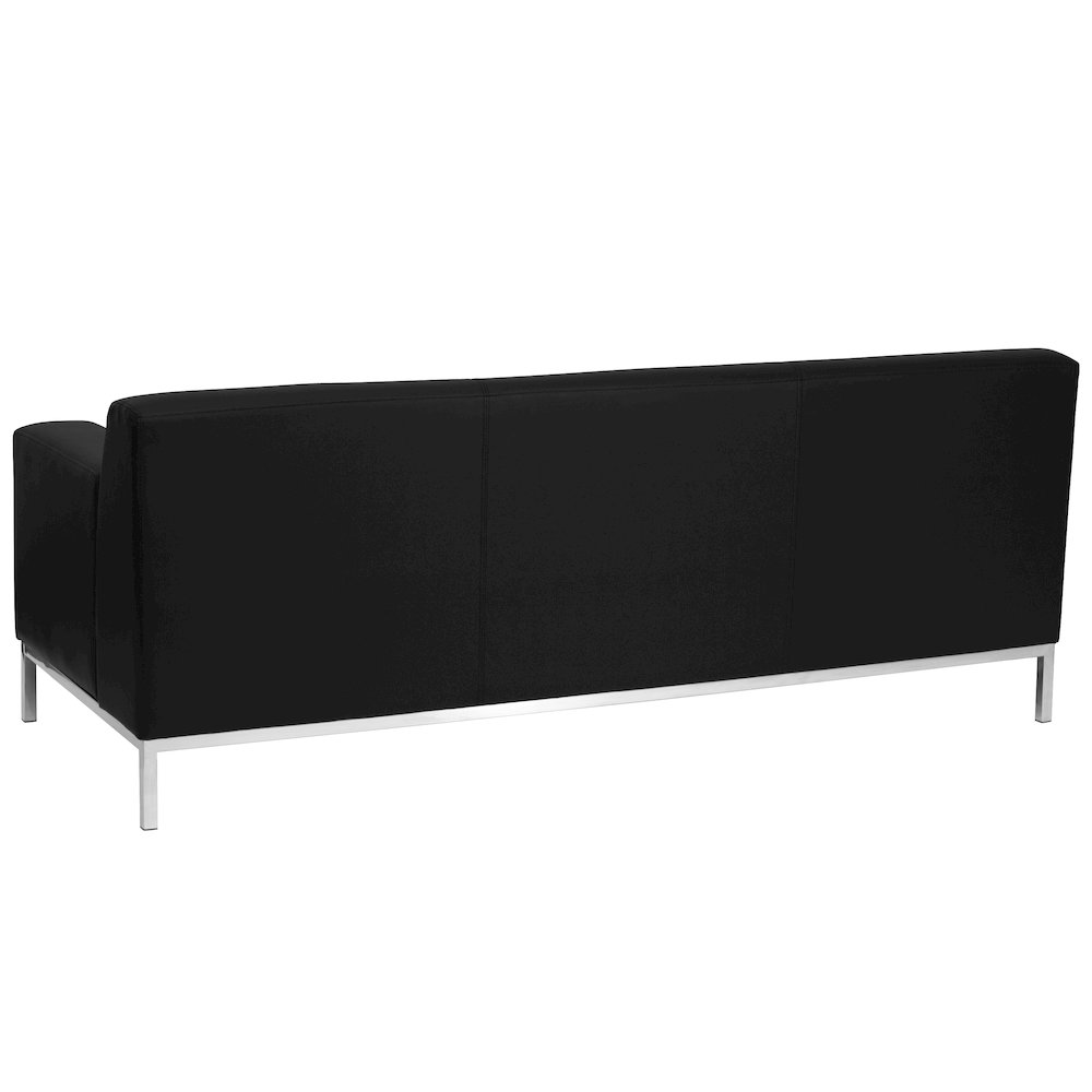 Definity Contemporary Black LeatherSoft Sofa with Stainless Steel Frame. Picture 2