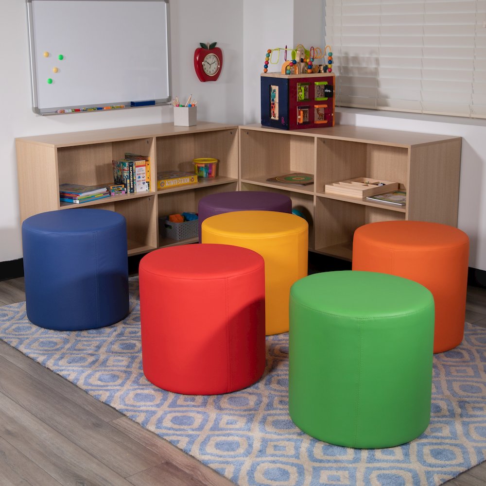 Soft Seating Circle for Classrooms and Common Spaces - 18" Seat Height (Red). Picture 7