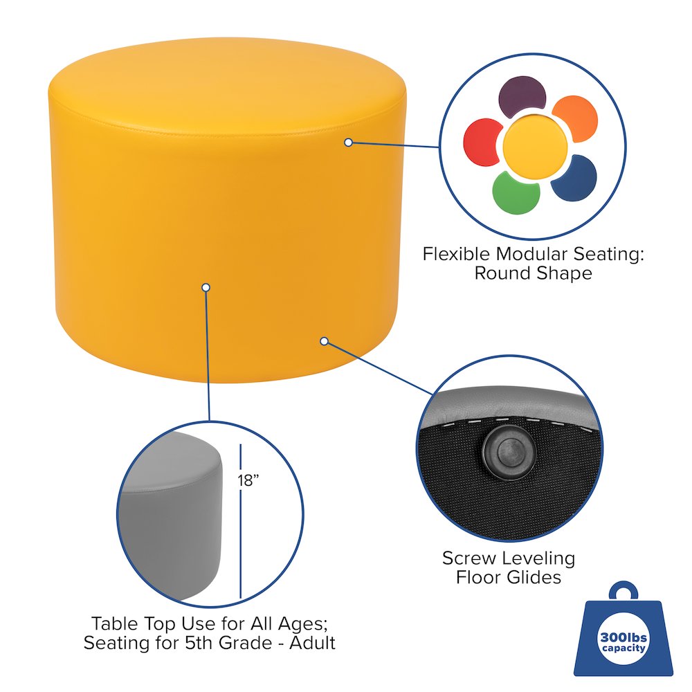 Large Soft Seating Circle for Classrooms and Common Spaces - Yellow. Picture 5