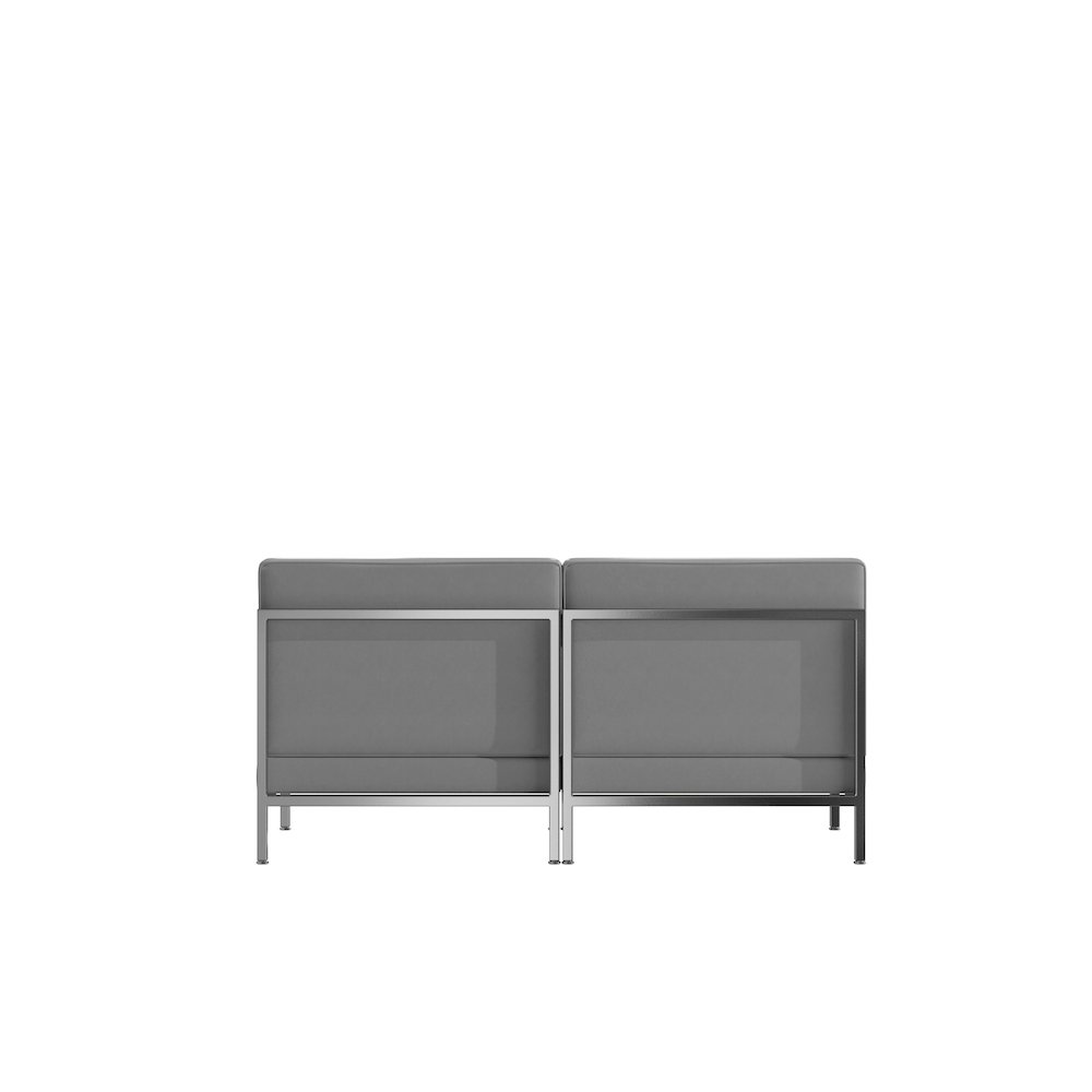 Imagination 2 Piece Gray LeatherSoft Waiting Room Lounge Set - Reception Bench. Picture 6