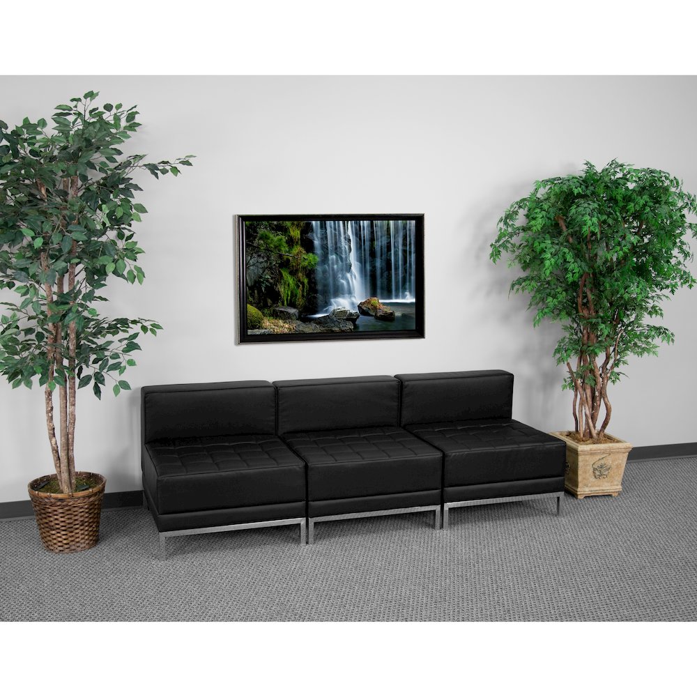 Imagination Black LeatherSoft Lounge Set, 3 Pieces. Picture 2