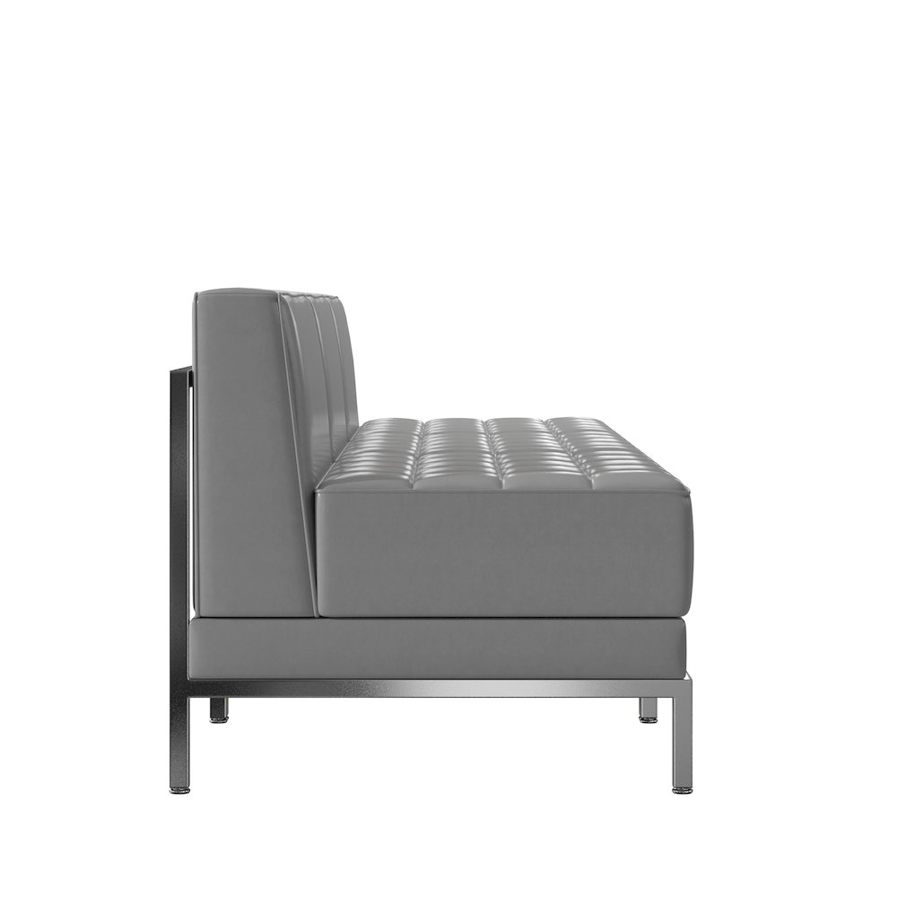 Imagination 3 Piece Gray LeatherSoft Waiting Room Lounge Set - Reception Bench. Picture 7