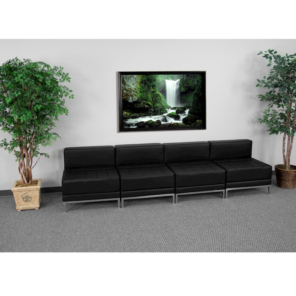Imagination Black LeatherSoft Lounge Set, 4 Pieces. Picture 2