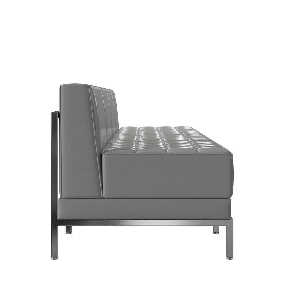 Imagination 4 Piece Gray LeatherSoft Waiting Room Lounge Set - Reception Bench. Picture 7