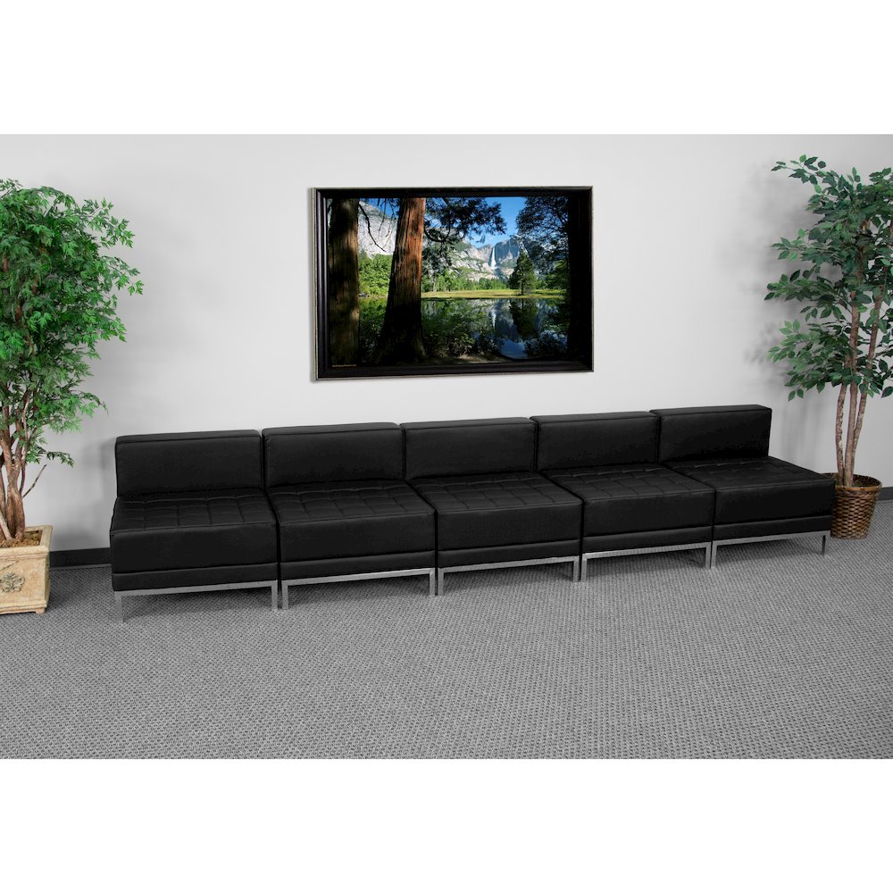 Imagination Black LeatherSoft Lounge Set, 5 Pieces. Picture 2