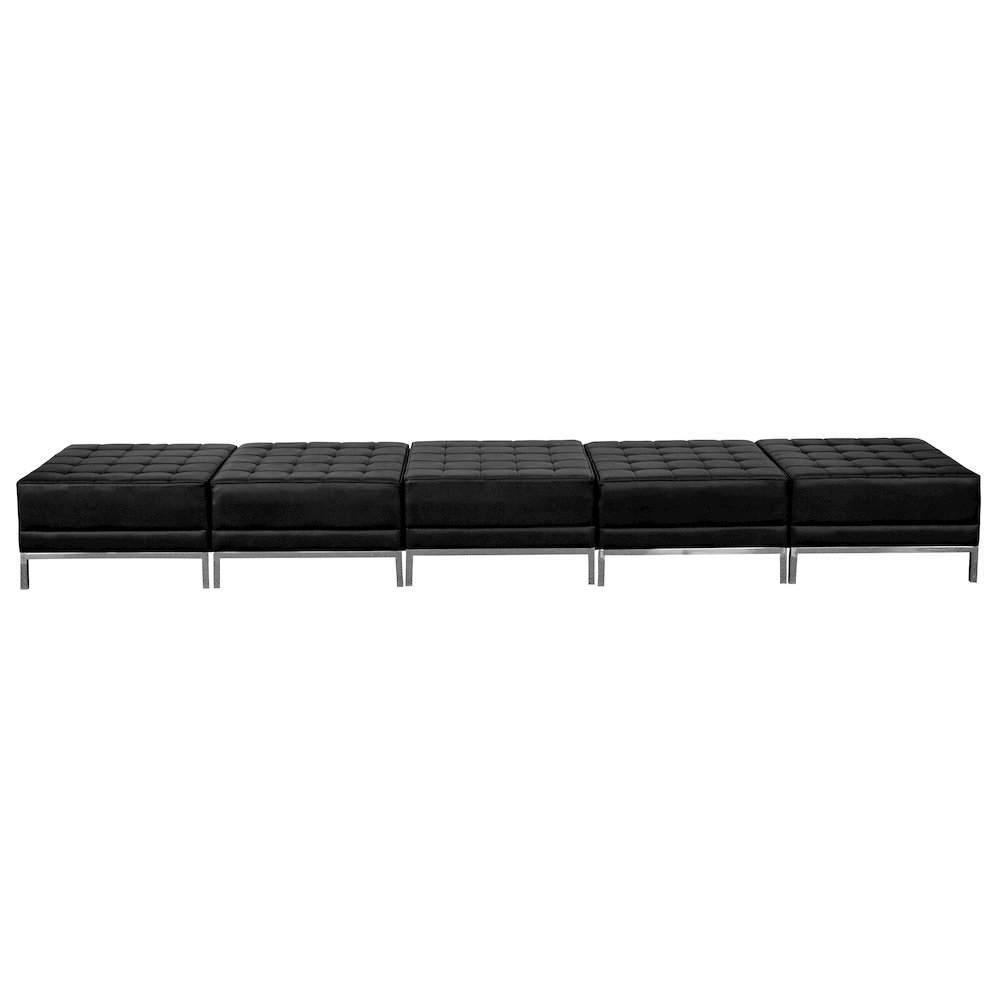 Imagination Black LeatherSoft Five Seat Bench. Picture 1
