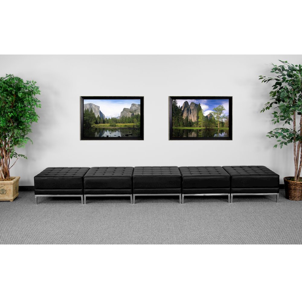 Imagination Black LeatherSoft Five Seat Bench. Picture 2