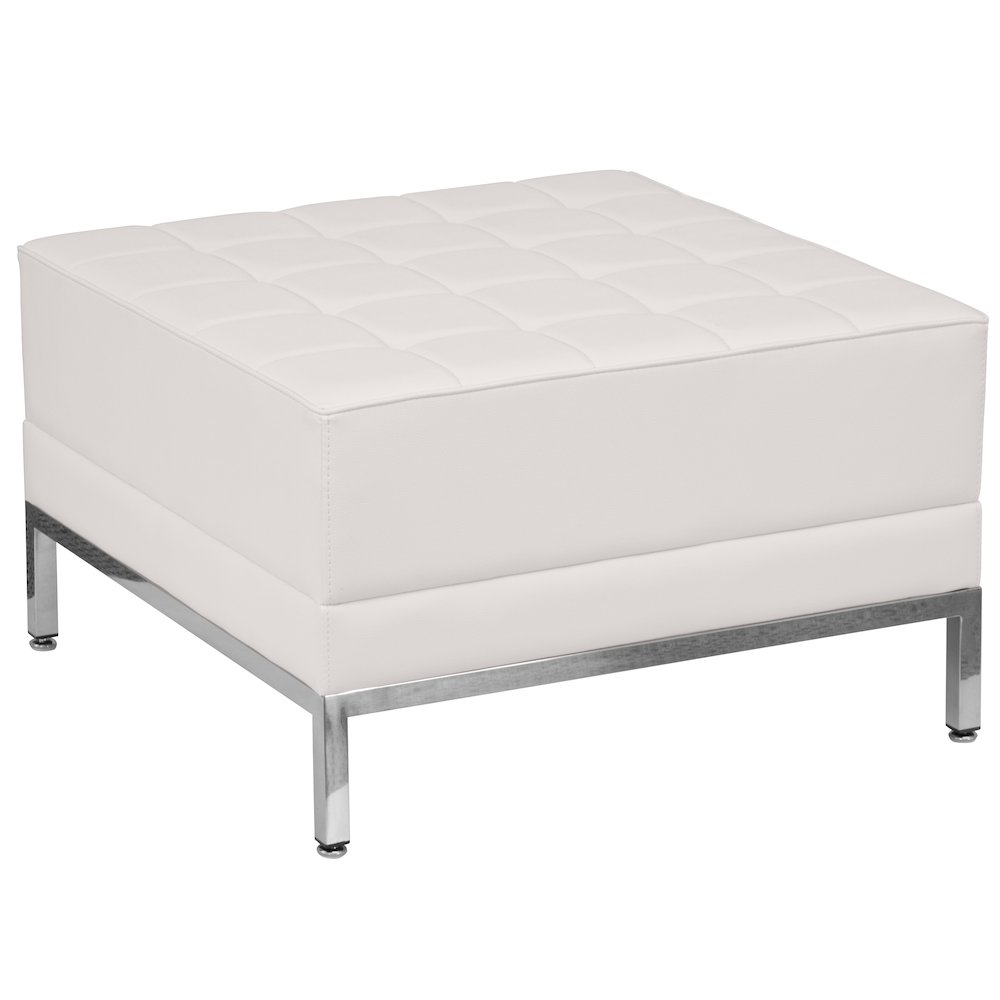 Imagination Melrose White LeatherSoft Ottoman. Picture 1