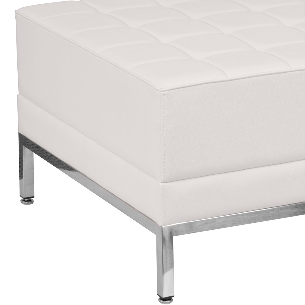 Imagination Melrose White LeatherSoft Ottoman. Picture 4