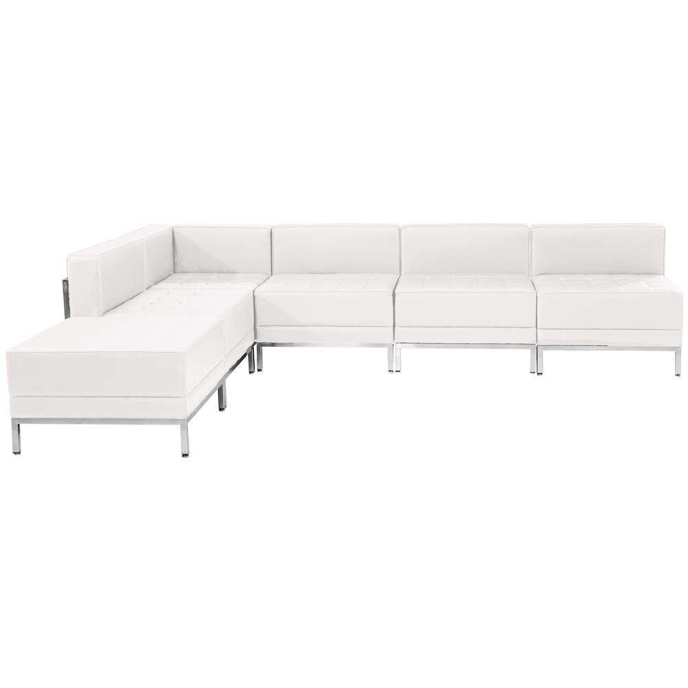 Imagination Melrose White LeatherSoft Sectional Configuration, 6 Pieces. Picture 2