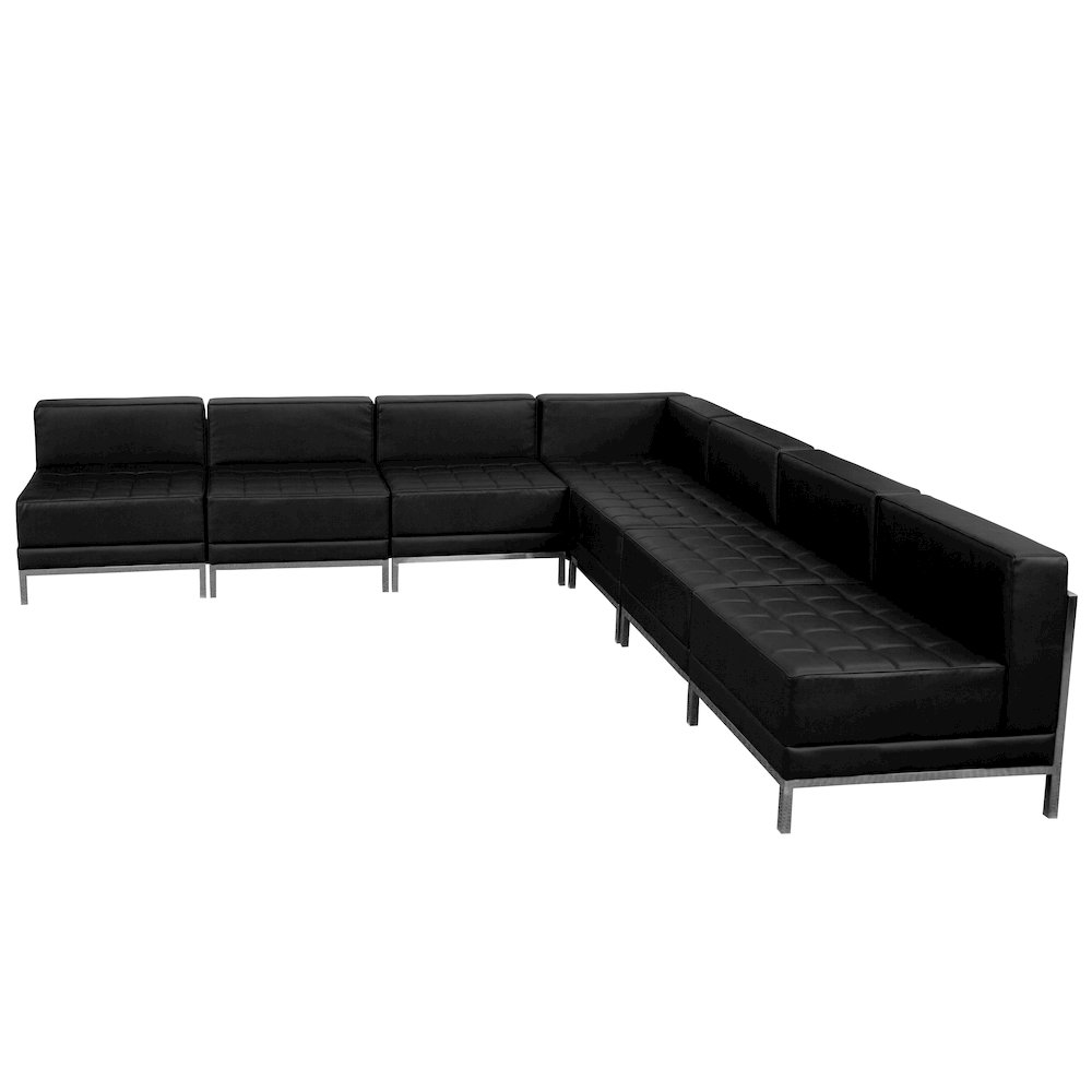 Imagination Black LeatherSoft Sectional Configuration, 7 Pieces. Picture 1