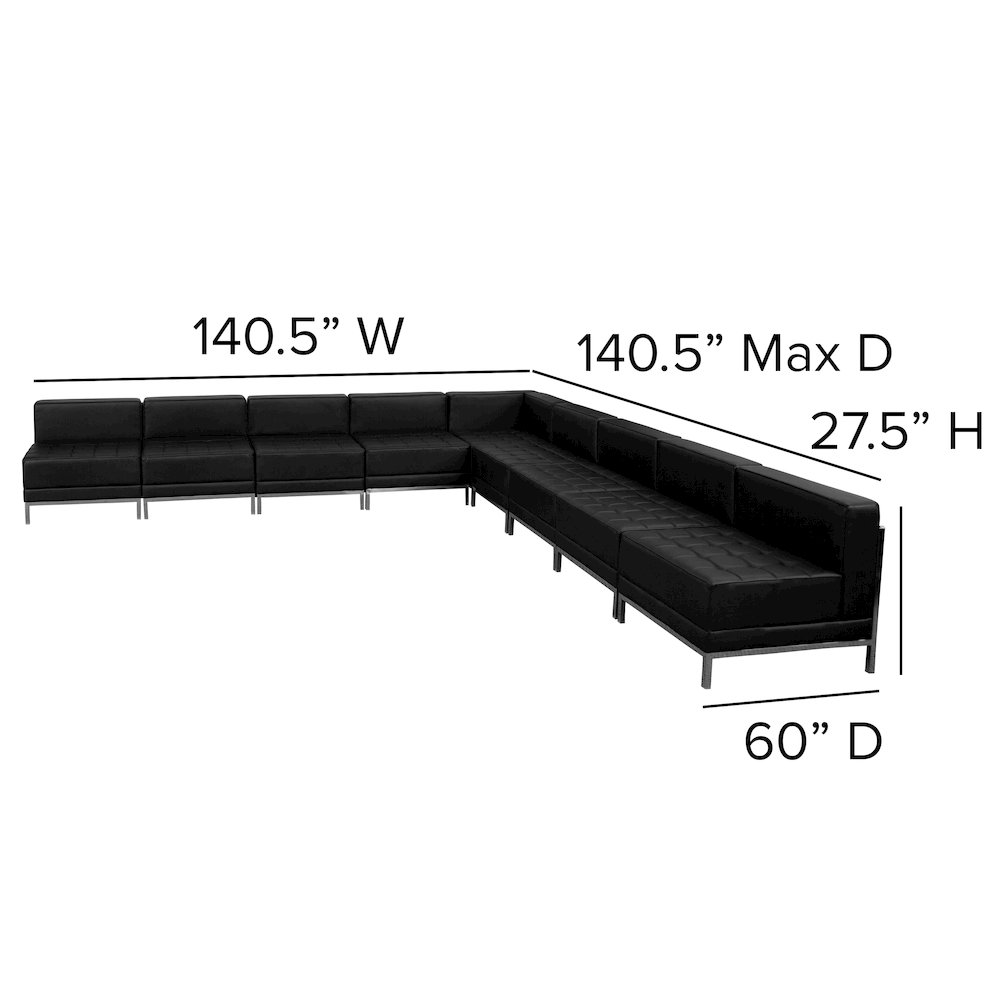 Imagination Black LeatherSoft Sectional Configuration, 9 Pieces. Picture 5