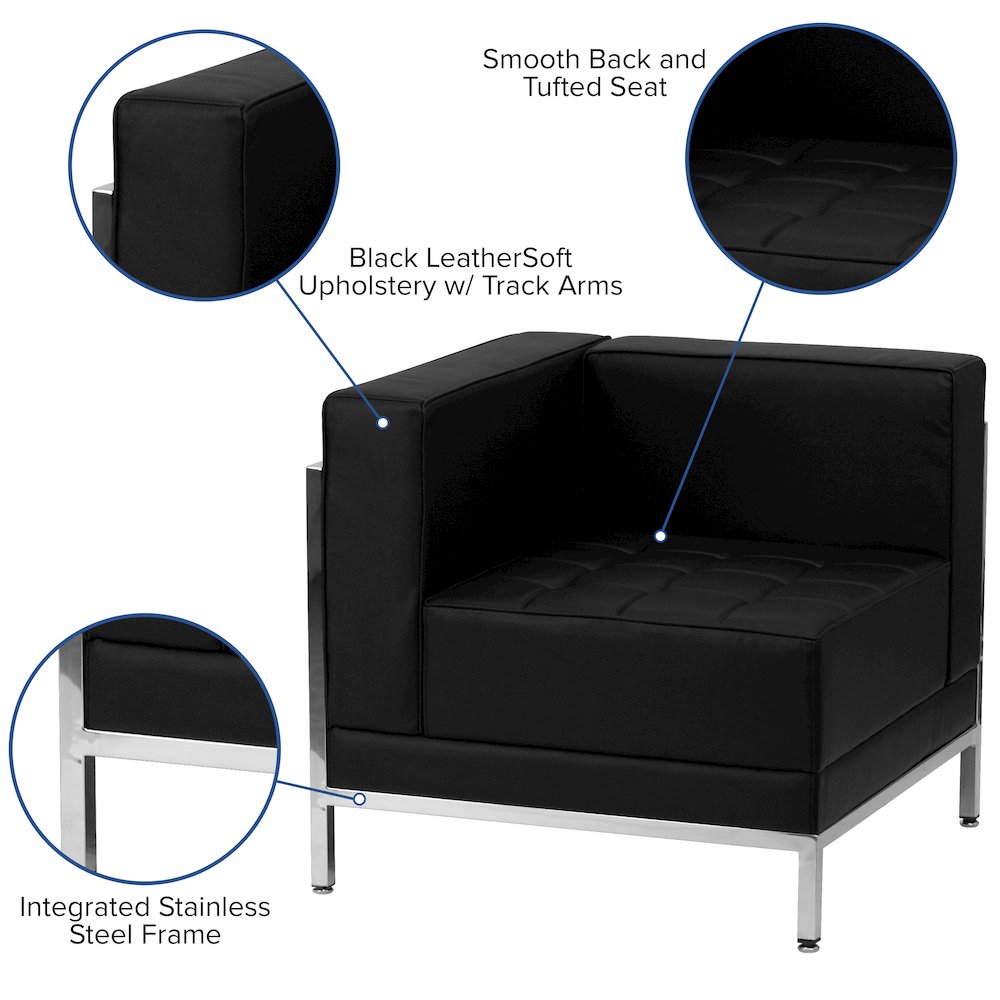 Imagination Black LeatherSoft Sectional Configuration, 9 Pieces. Picture 4
