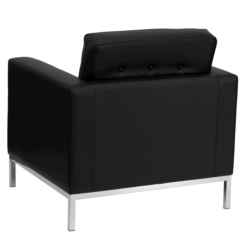 Lacey Contemporary Black LeatherSoft Chair with Stainless Steel Frame. Picture 7