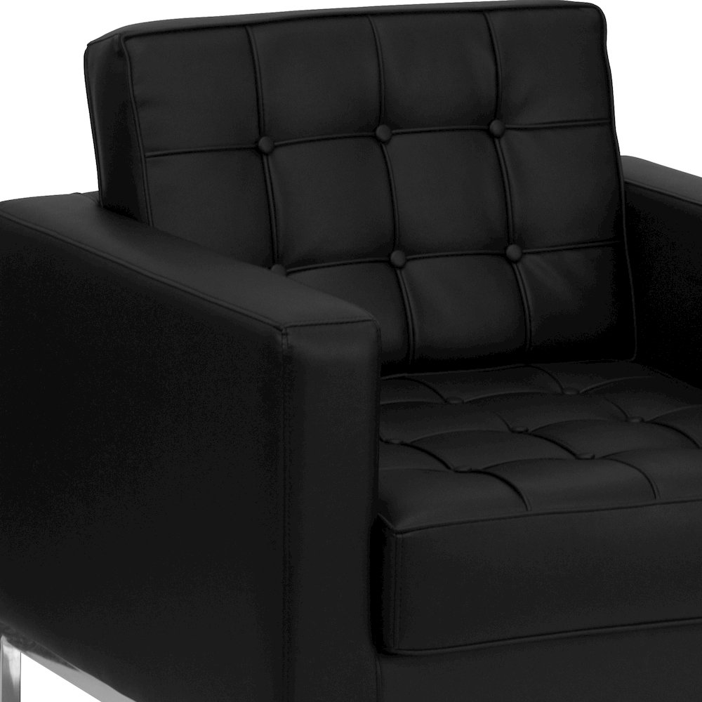 Lacey Contemporary Black LeatherSoft Chair with Stainless Steel Frame. Picture 9
