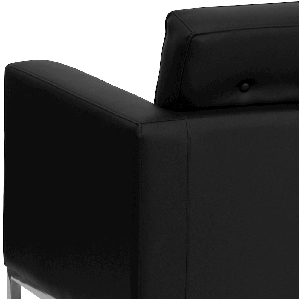 Lacey Contemporary Black LeatherSoft Chair with Stainless Steel Frame. Picture 10