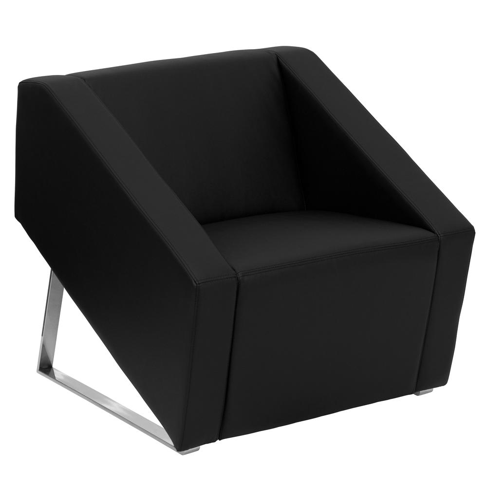 Smart Black LeatherSoft Lounge Chair. Picture 1