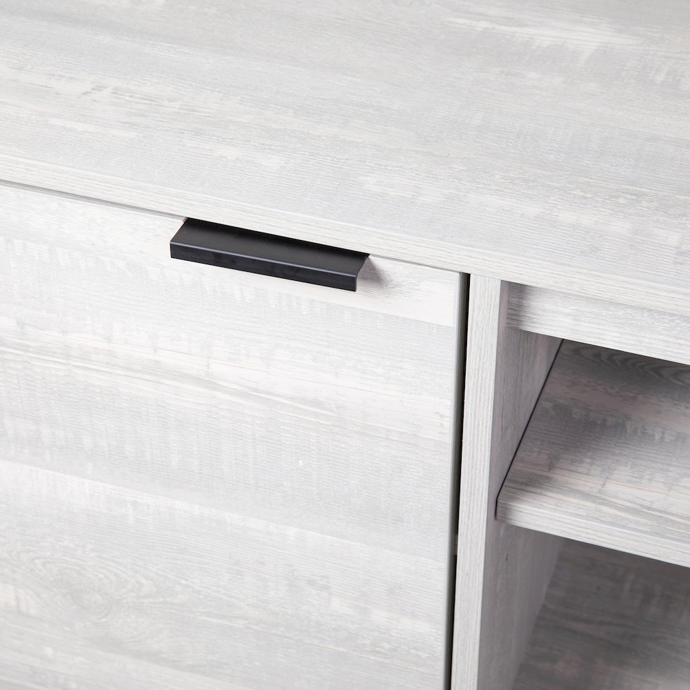 70" TV Stand for up to 60" TV's with Shelves and Dual Storage Compartments, Gray. Picture 9